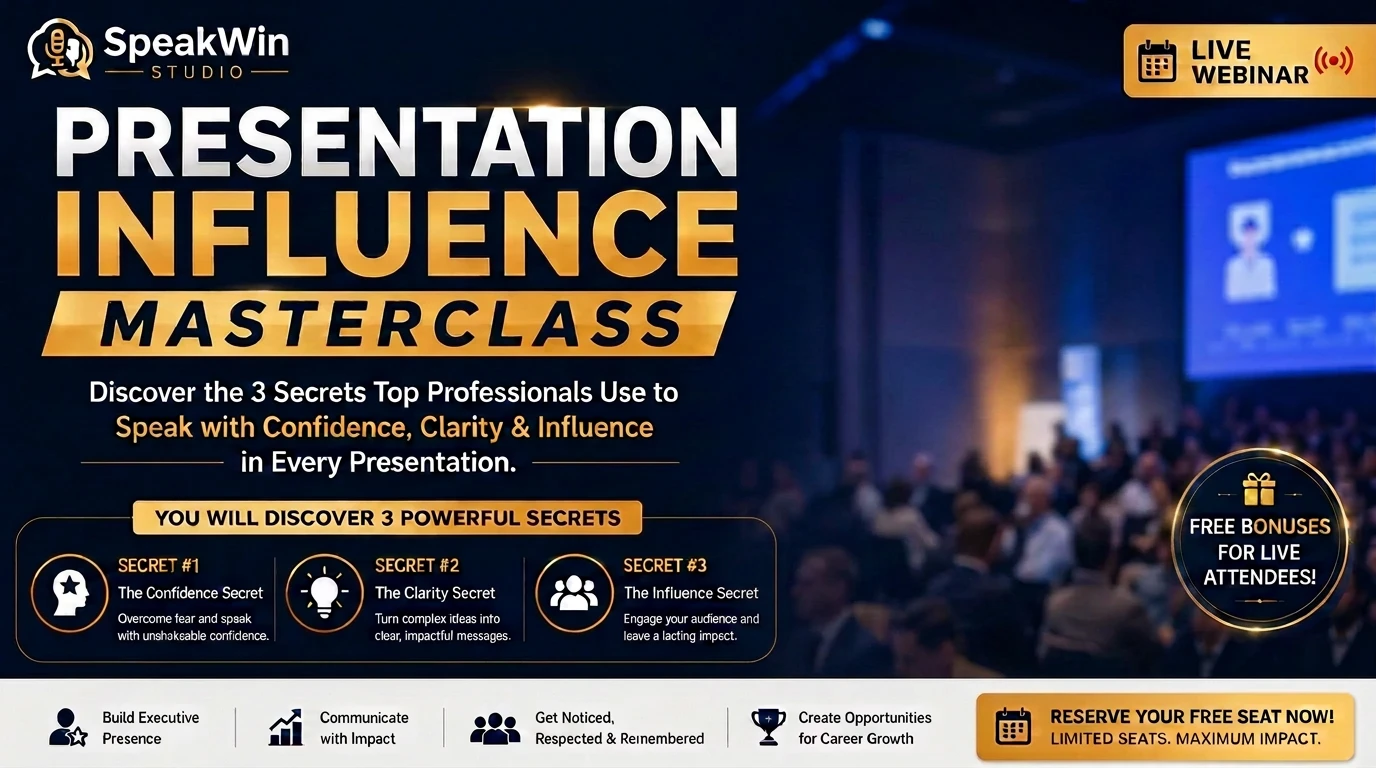 Presentation Influence Masterclass — a free live webinar with Krishna Prasad